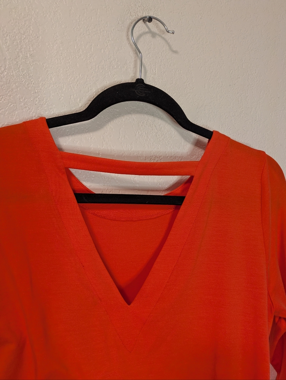 Eileen Fisher V-Back Stretch Tencel Shift Dress In Orange - Picture 3 of 6
